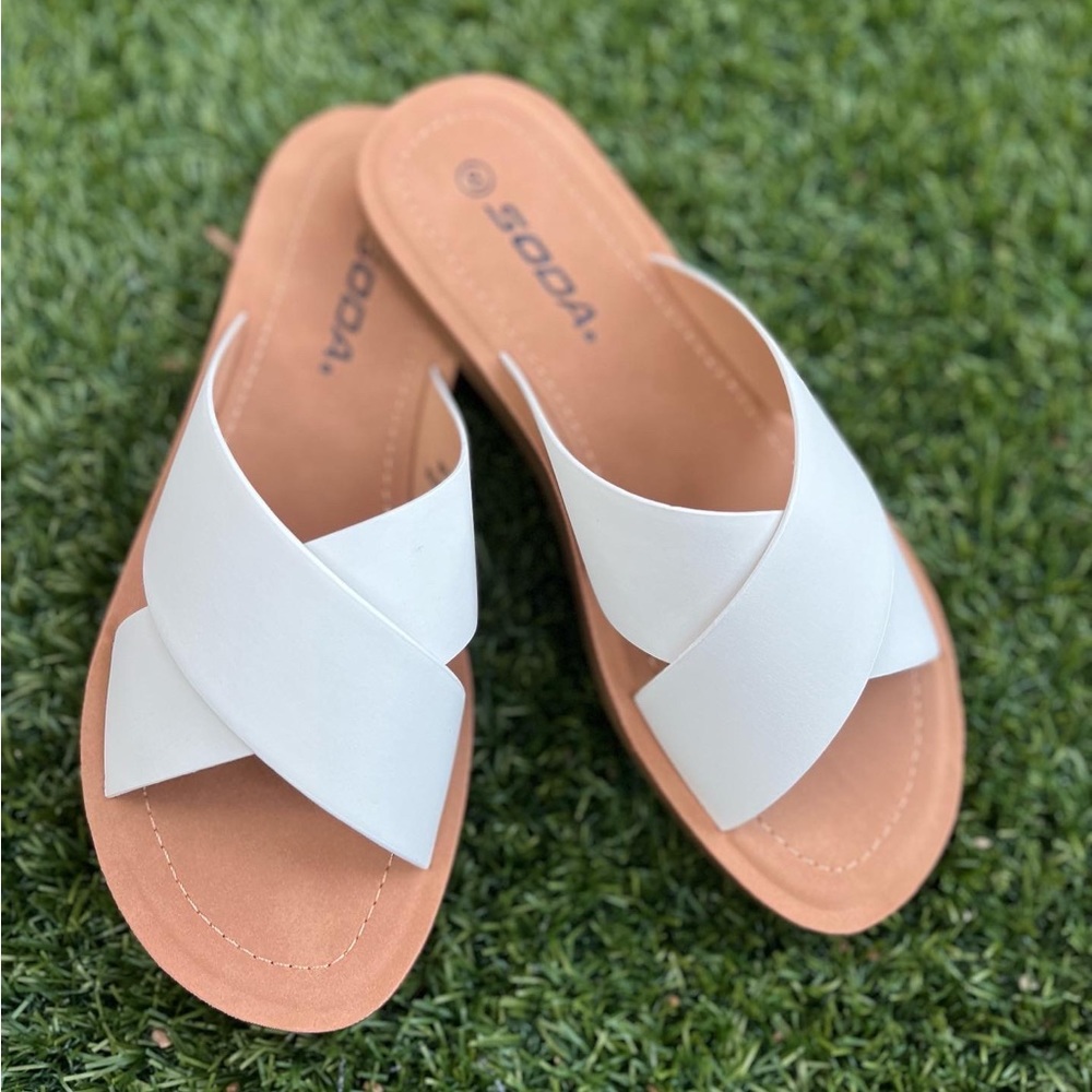 White sandals